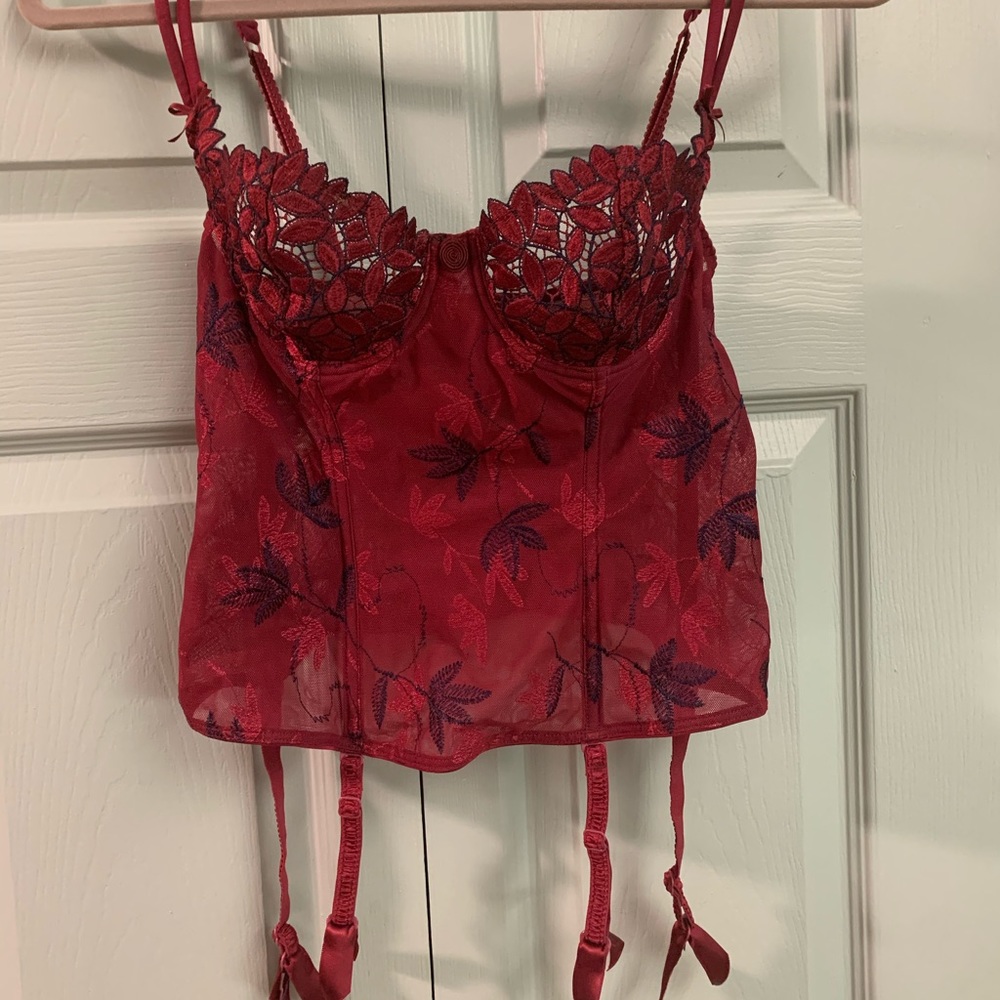 Vintage Aubade corset garter panties set, 34b/M